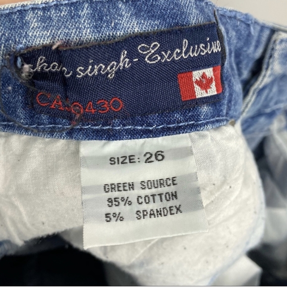 Y2K stretch Pipping with bling Jeans - Picture 7 of 9